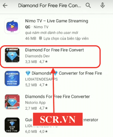 Chọn Diamond For Free Fire Converter