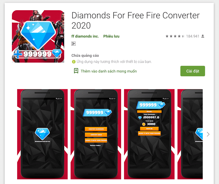 Diamond For Free Fire Converter trên Android